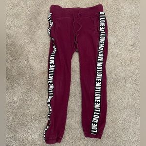 Maroon Sweatpants with Love